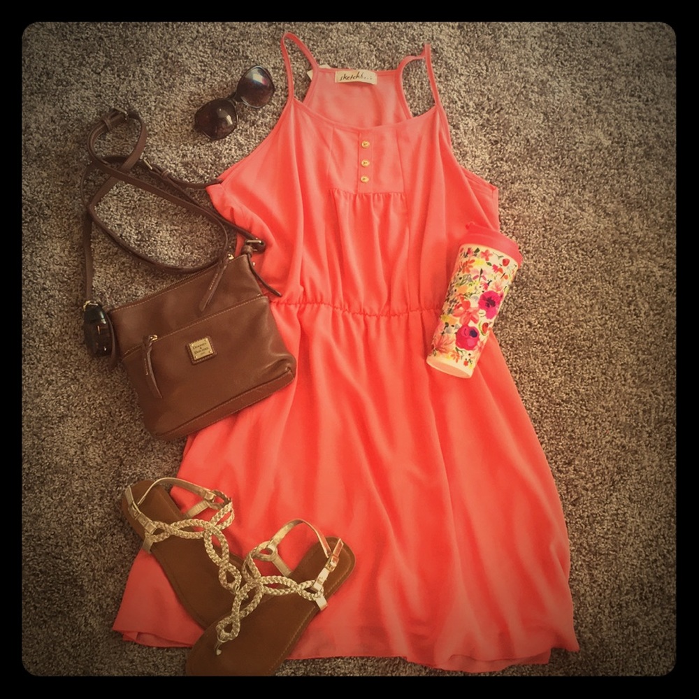 Coral boutique dress NWT
